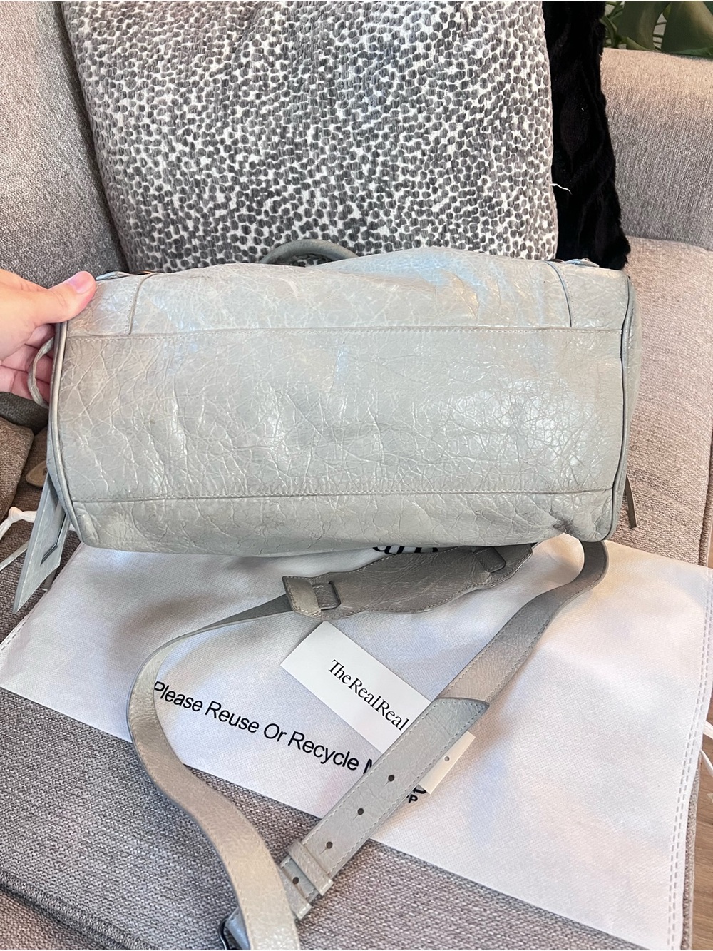 Balenciaga Vintage Le City Velo Light Grey Leather Satchel Shoulder Bag - Picture 6 of 13